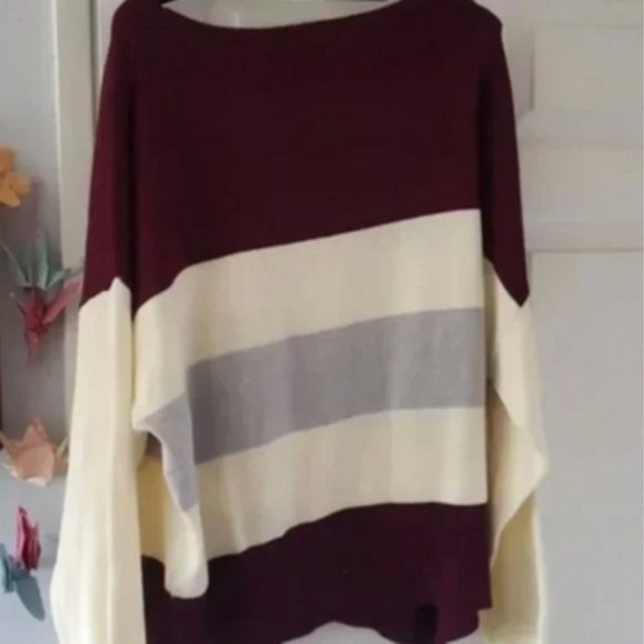 Preppy Acadamia Knitted Bold Purple, white and grey sweater - Picture 4 of 4